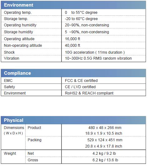 6U 4K Rackmount LCD Panel Specs Continued