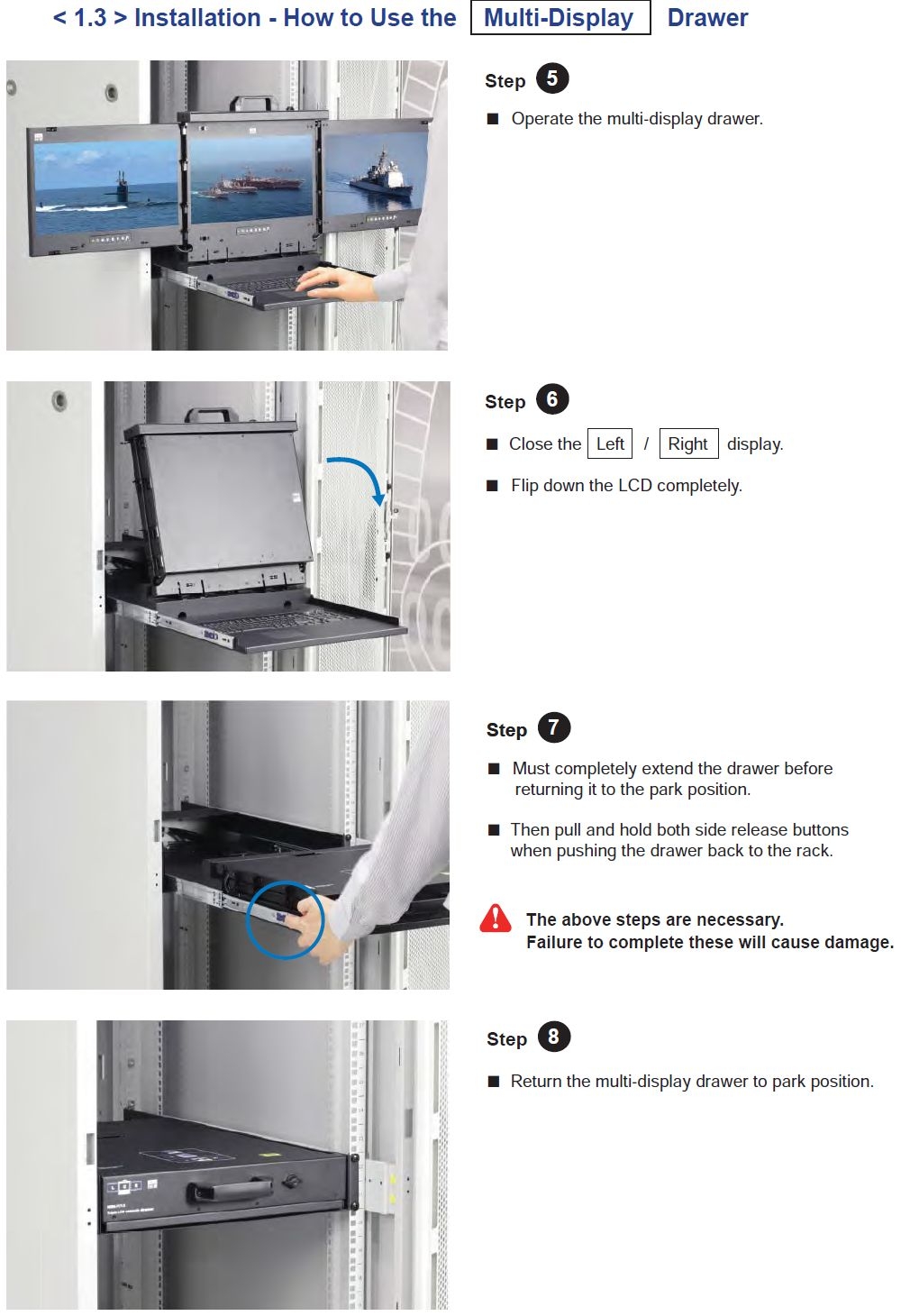 2U Triple Rackmount Monitor Deploy 2 - 1920 X 1080 with VGA & DVI Input