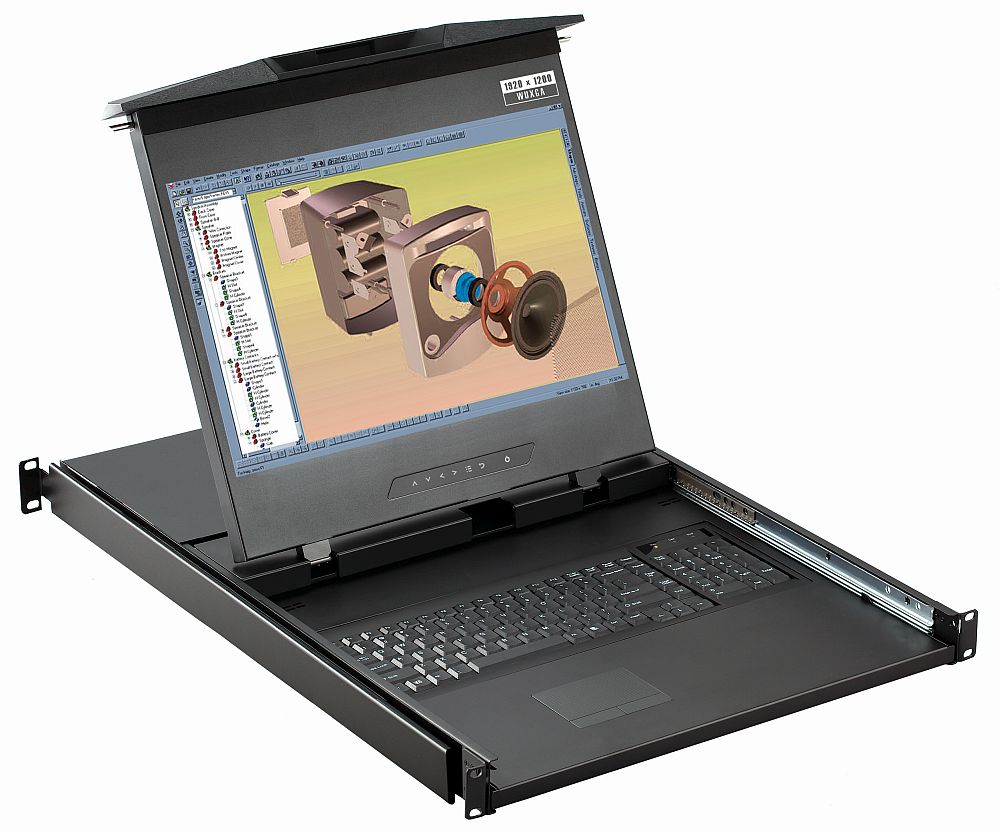 1U 17" High Resolution 1920 X 1200 DUAL SLIDE Rackmount Monitor - (Part#RM-111-XD17)