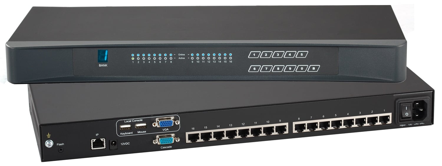 Cat5 16 Port KVM Over IP Switch (Part#Cat5-IP16)