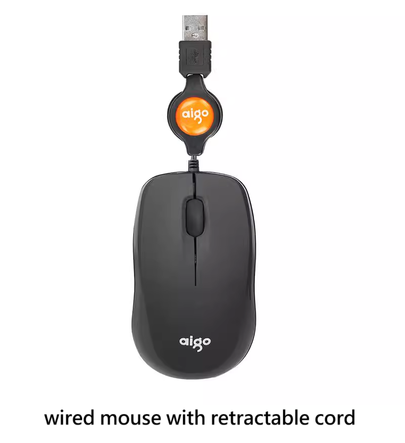 Retractable wired mouse for 1U Rackmount Keyboard Drawer